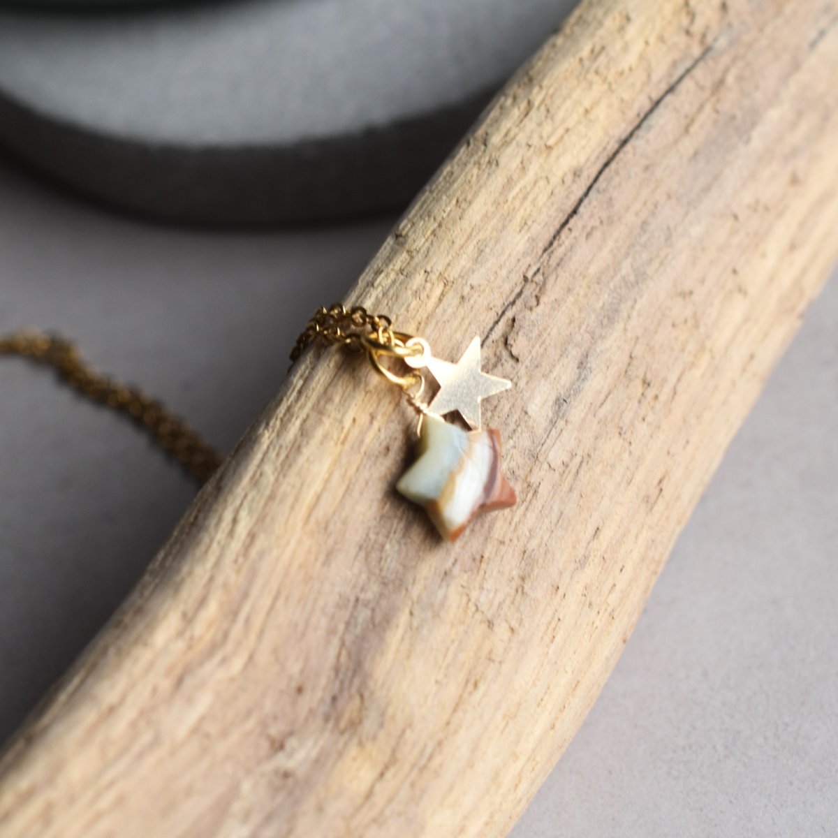 画像13: 【各1点もの・選べる】陶器のような希少石♪　ポリクロームジャスパー　スター　サージカルステンレスネックレス  (13)