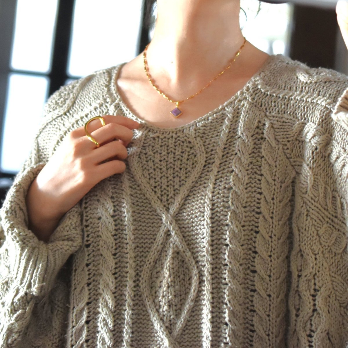 画像11: 残り６！【各1点もの・世界三大ヒーリング】希少　ラベンダーカラー　スギライト　サージカルステンレスネックレス45cm+5cm   (11)