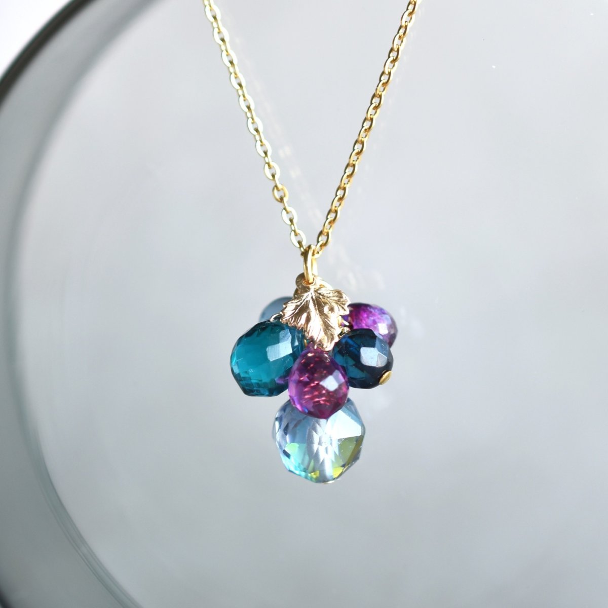 画像3: 春の新作  凍結の朝 冬の実り ミスティッククォーツ 天然石チャーム サージカルステンレスネックレス50cm  (3)