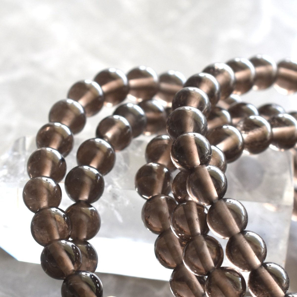 画像2: 春の新作【新年度お守り・限定数のみ】メキシコ産　ブラックアイス　オブシディアン　スモーキー　数珠　お守り　ブレスレット  (2)