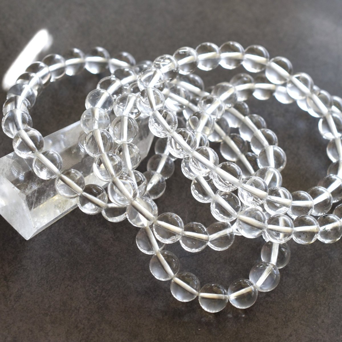 画像7: 春の新作【残り2・お守り】エンジェルラダークォーツ　クリア　丸珠　数珠ブレスレット  (7)