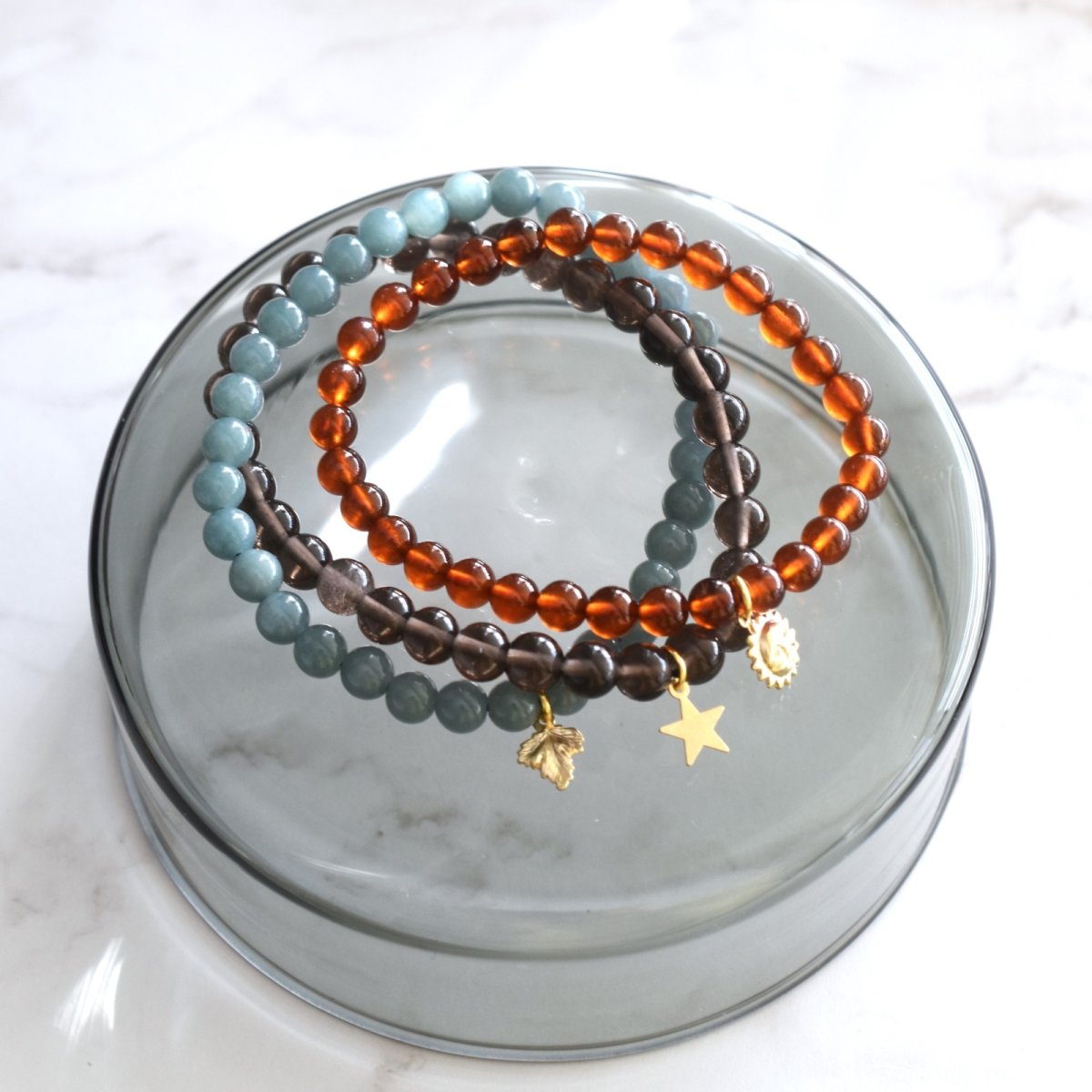 画像9: 春の新作【残り5・新年度お守り】スリランカ産 オレンジ ヘソナイト ガーネット 数珠 お守り ブレスレット  (9)