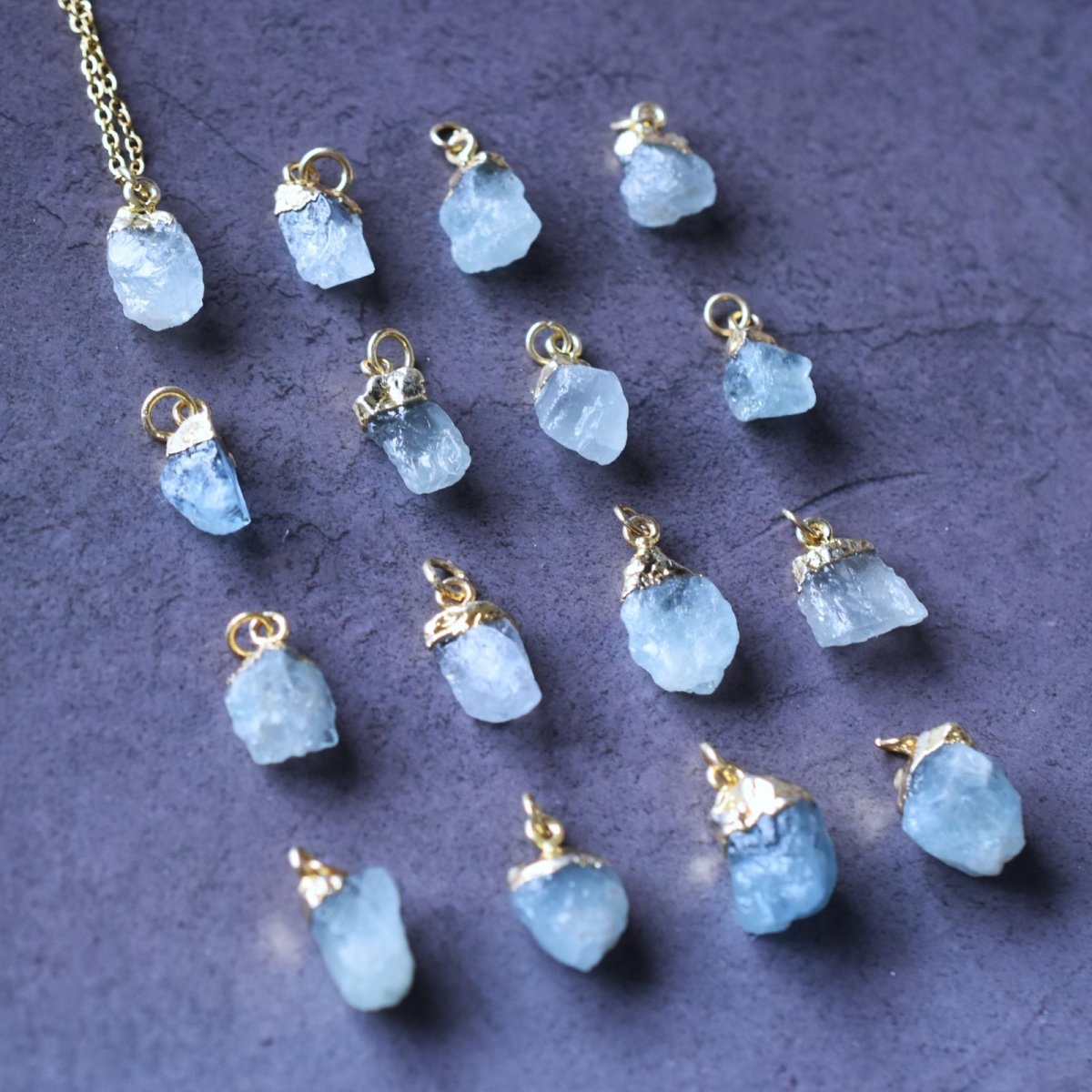 画像3: Creema特集掲載【選べる】原石　アクアマリン　天然ピンクコーラル&淡水パール付き　サージカルステンレス　40cmネックレス  (3)