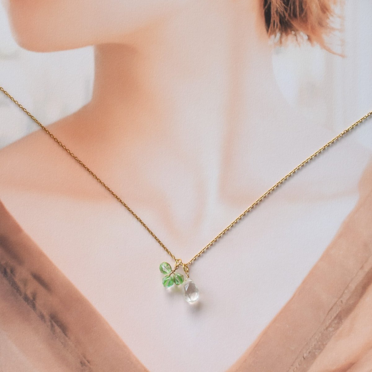 画像9: 春の新作【限定数のみ】桜の季節におすすめ　4種　天然石チャーム　セット　サージカルステンレスネックレス　40cm　 (9)