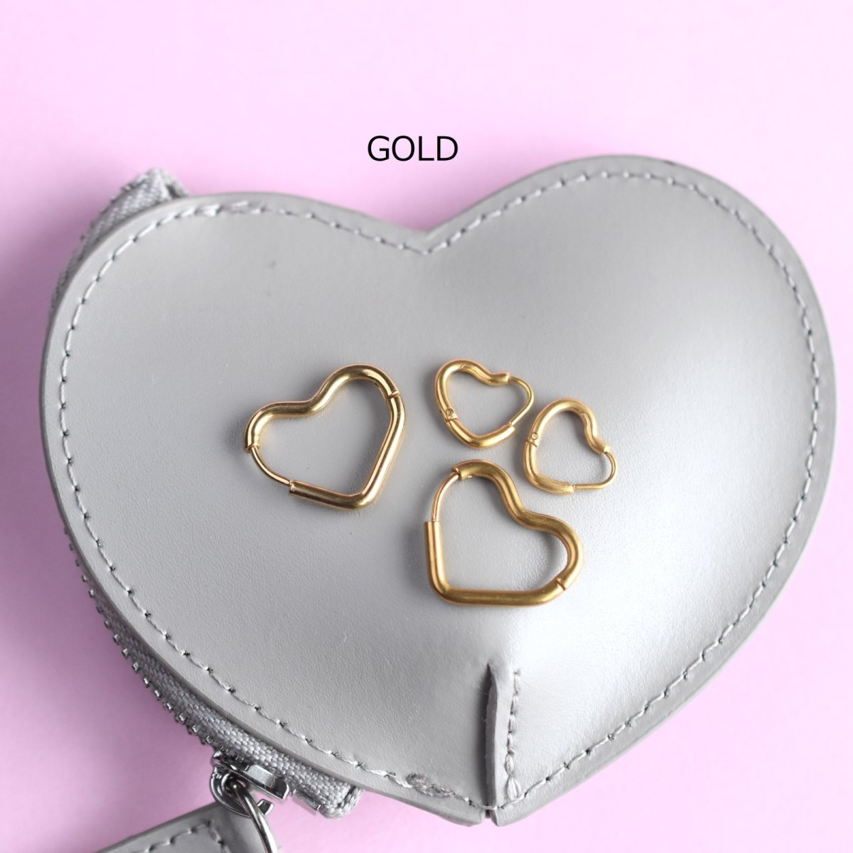 画像2: 春の新作【金属アレルギー対応・選べる】オープンハート　フープピアス　サージカルステンレス  (2)