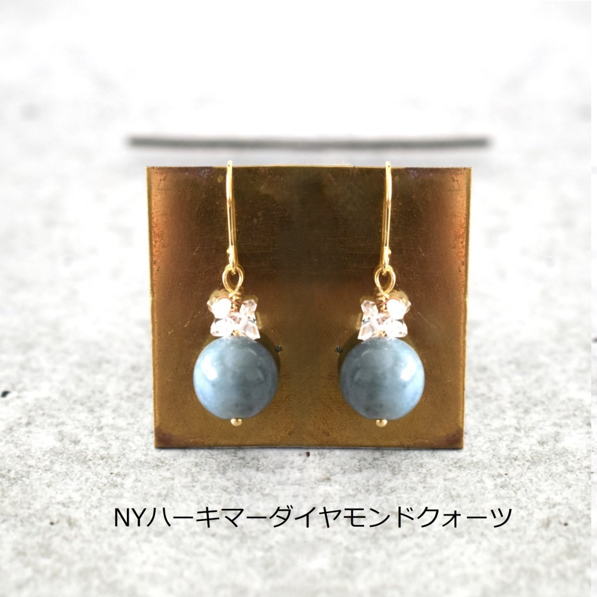 画像2: 春の新作【イヤリング変更可】希少！　天然色　青瑪瑙　サージカルステンレスフックピアス　  (2)