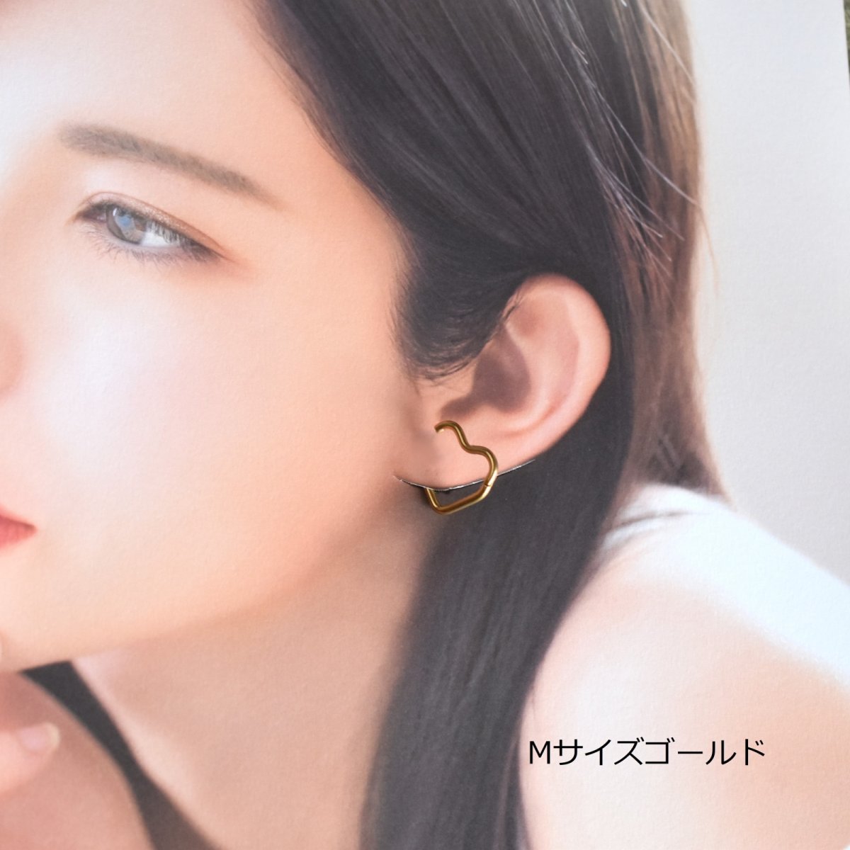 画像9: 春の新作【金属アレルギー対応・選べる】オープンハート　フープピアス　サージカルステンレス  (9)