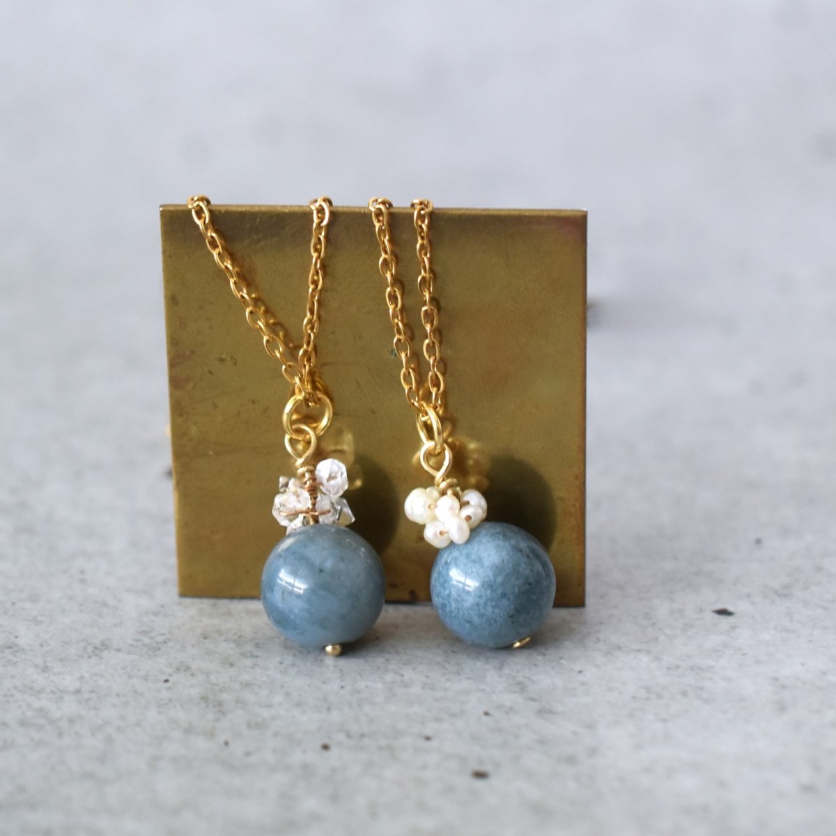 画像3: 春の新作【限定数のみ】希少！　天然色　青瑪瑙　サージカルステンレスネックレス　40cm　  (3)