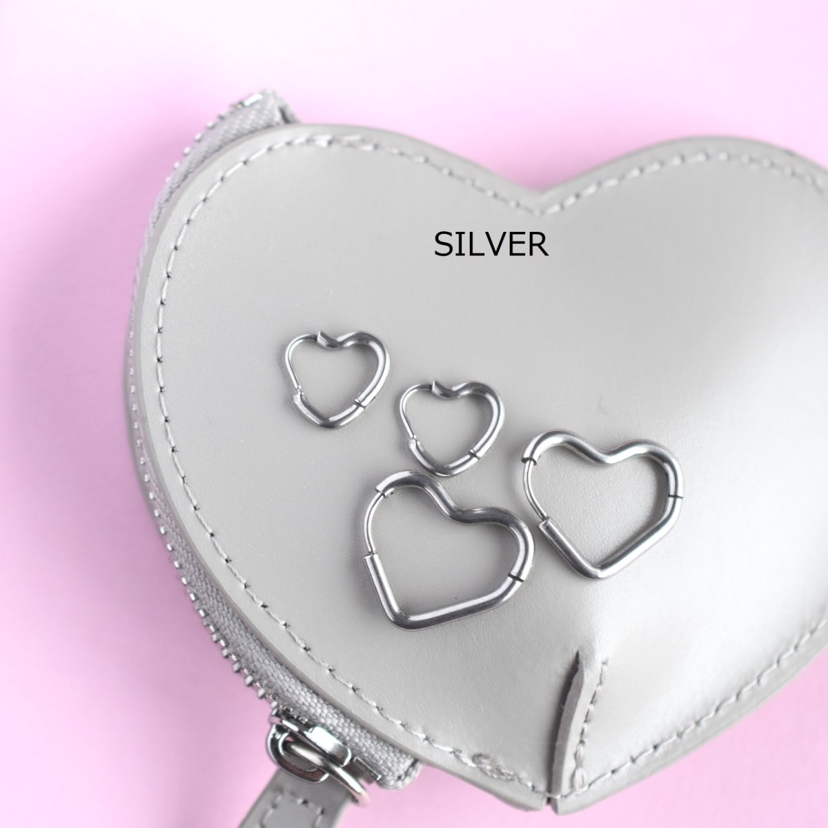 画像3: 春の新作【金属アレルギー対応・選べる】オープンハート　フープピアス　サージカルステンレス  (3)