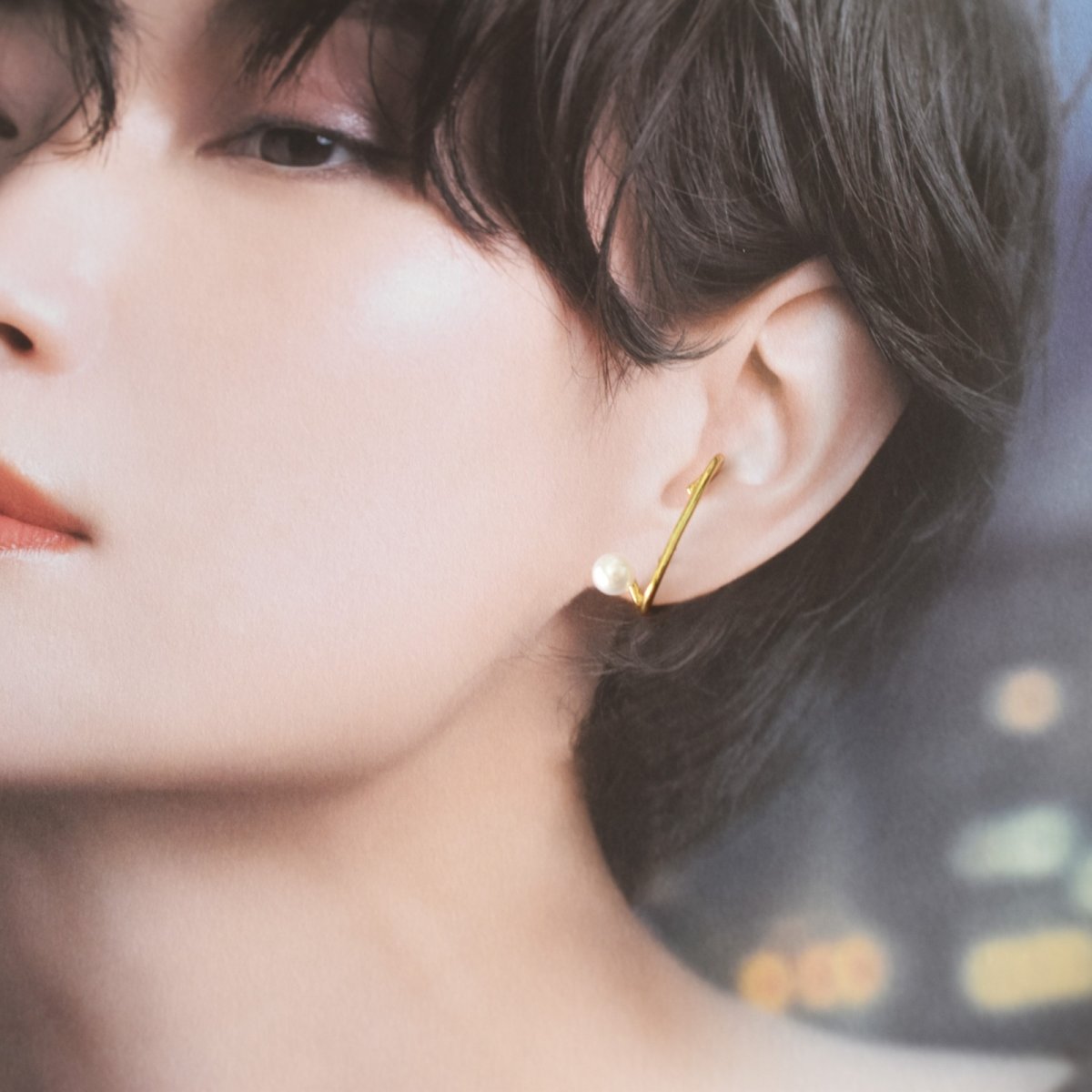 画像6: 春の新作【金属アレルギー対応・限定5】小さな パール カフデザイン SV925スタッドピアス  (6)