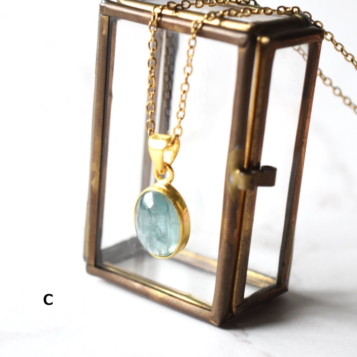 画像10: 夏の新作【1点もの・選べる】希少!大粒 タンザニア産 アクアカイヤナイト サージカルステンレスネックレス 40cm   (10)