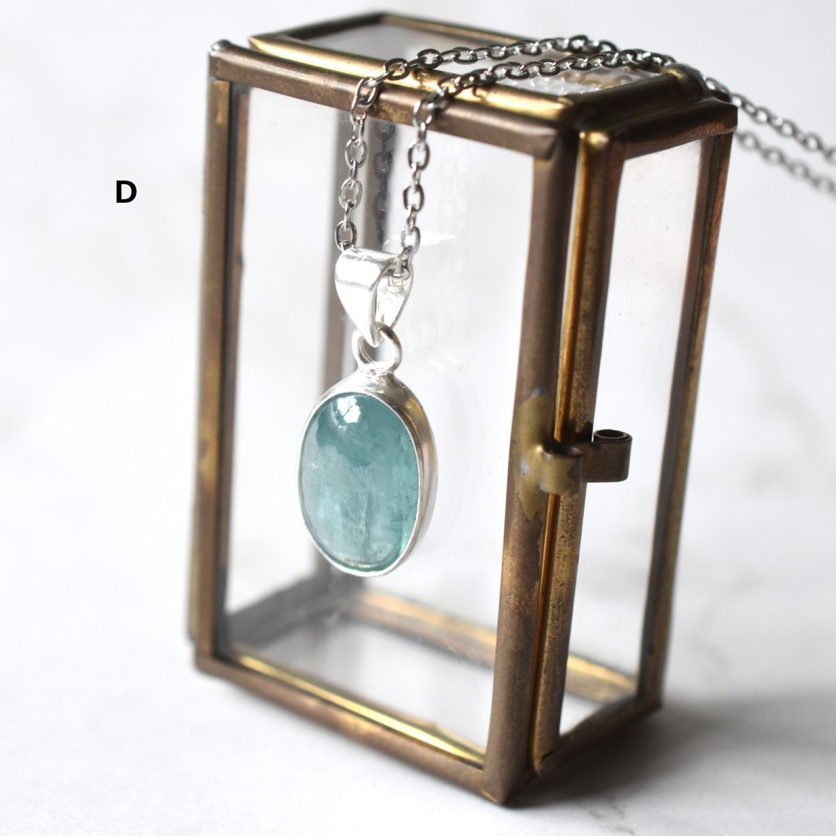 画像12: 夏の新作【1点もの・選べる】希少!大粒 タンザニア産 アクアカイヤナイト サージカルステンレスネックレス 40cm   (12)