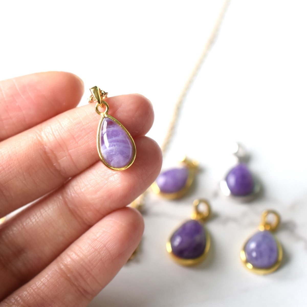 画像7: 夏の新作【各1点もの】希少石! パキスタン産 ハックマナイト ペンダント サージカルステンレス40cmネックレス  (7)