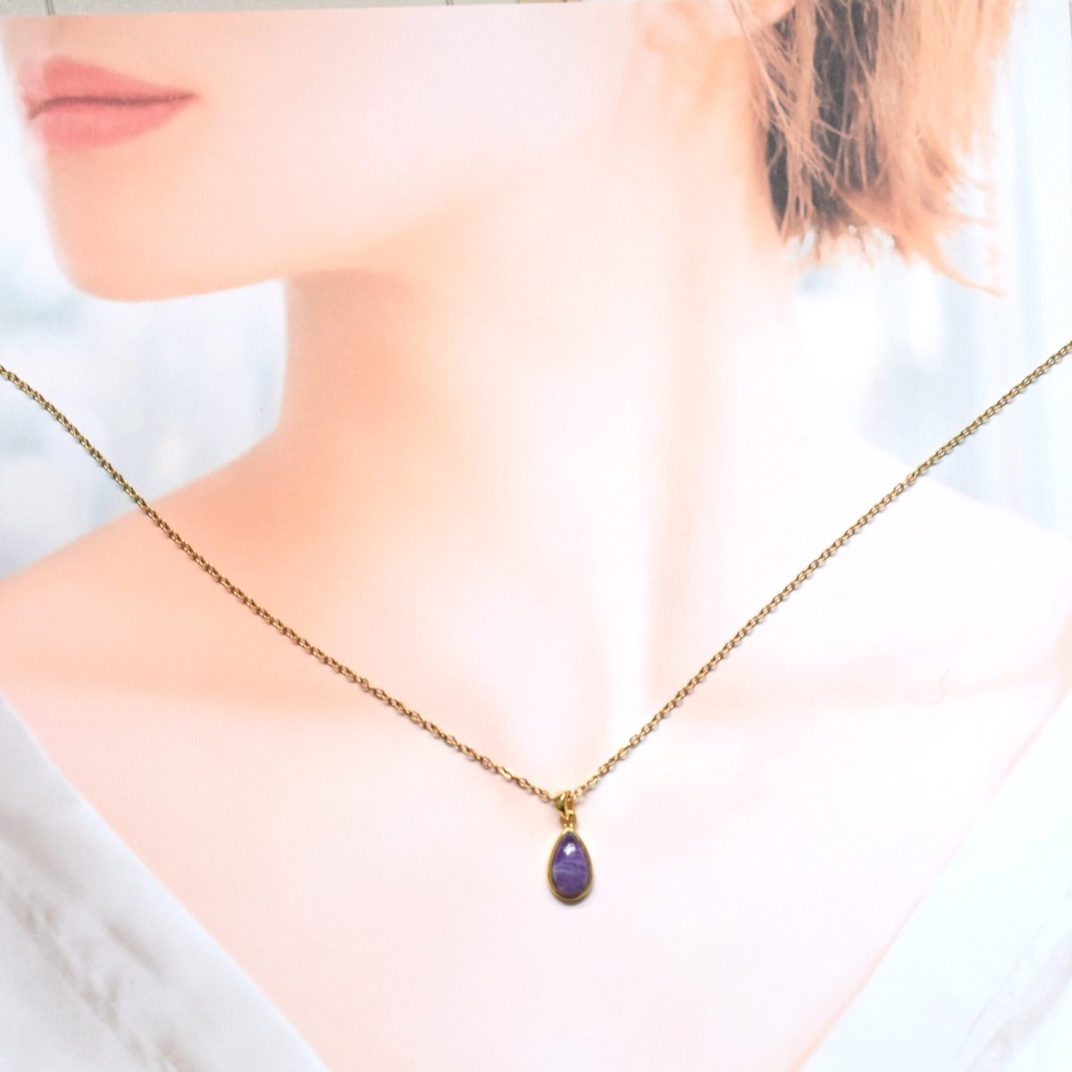 画像11: 夏の新作【各1点もの】希少石! パキスタン産 ハックマナイト ペンダント サージカルステンレス40cmネックレス  (11)