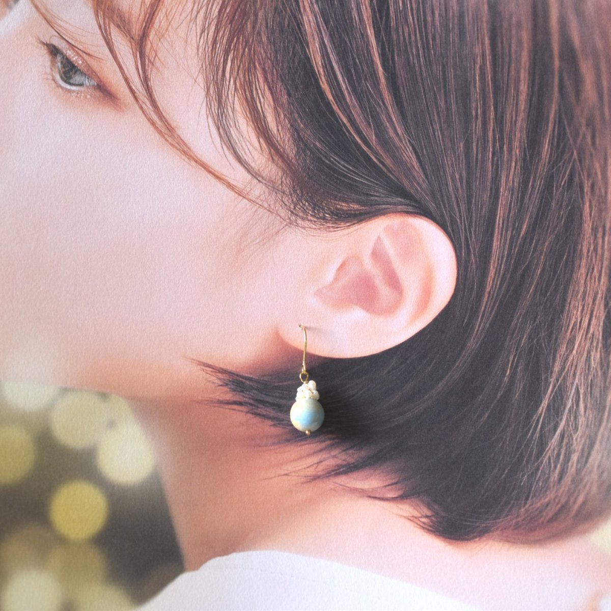 画像15: 夏の新作【各限定数のみ】希少石！　マカロンカラー　アラシャンアゲート　サージカルステンレスフックピアス  (15)