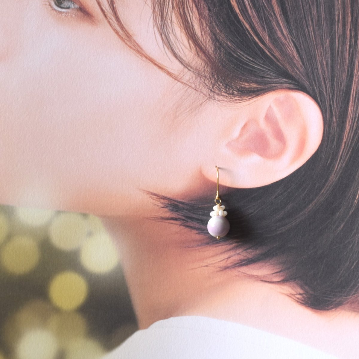 画像13: 夏の新作【各限定数のみ】希少石！　マカロンカラー　アラシャンアゲート　サージカルステンレスフックピアス  (13)