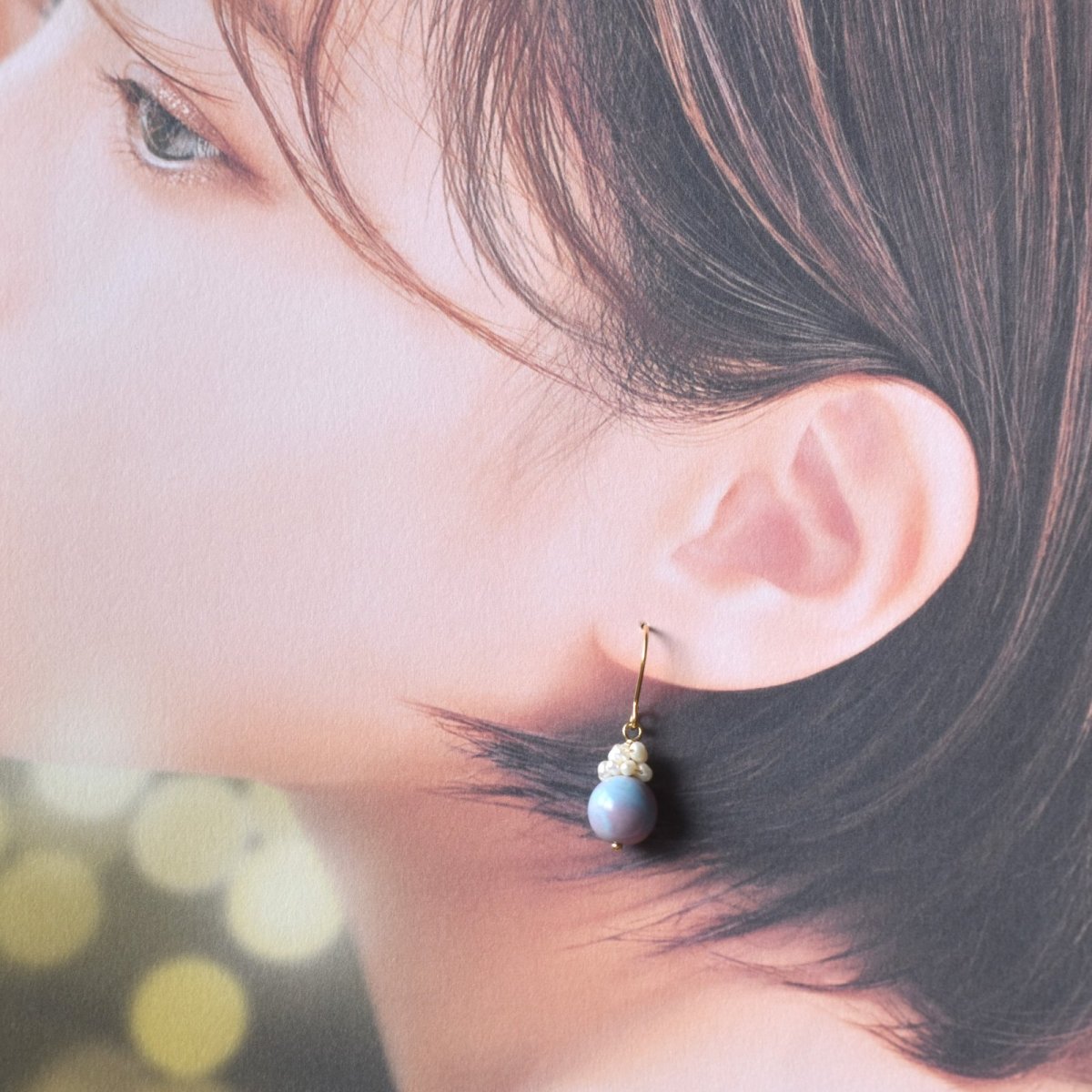 画像7: 夏の新作【各限定数のみ】希少石！　マカロンカラー　アラシャンアゲート　サージカルステンレスフックピアス  (7)