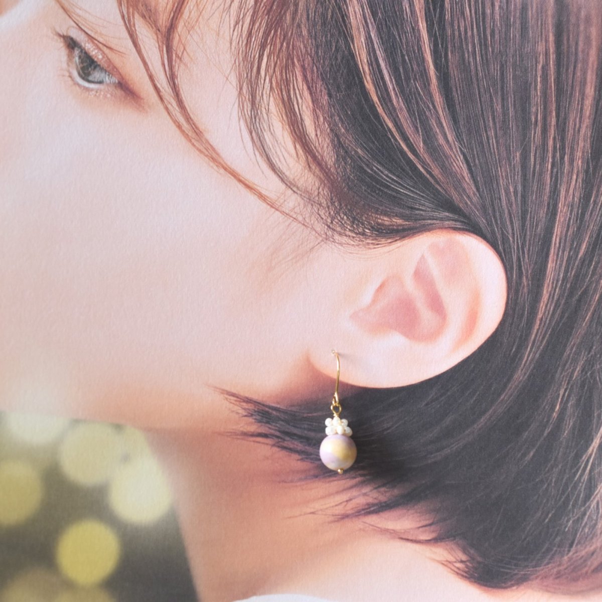 画像22: 夏の新作【各限定数のみ】希少石！　マカロンカラー　アラシャンアゲート　サージカルステンレスフックピアス  (22)