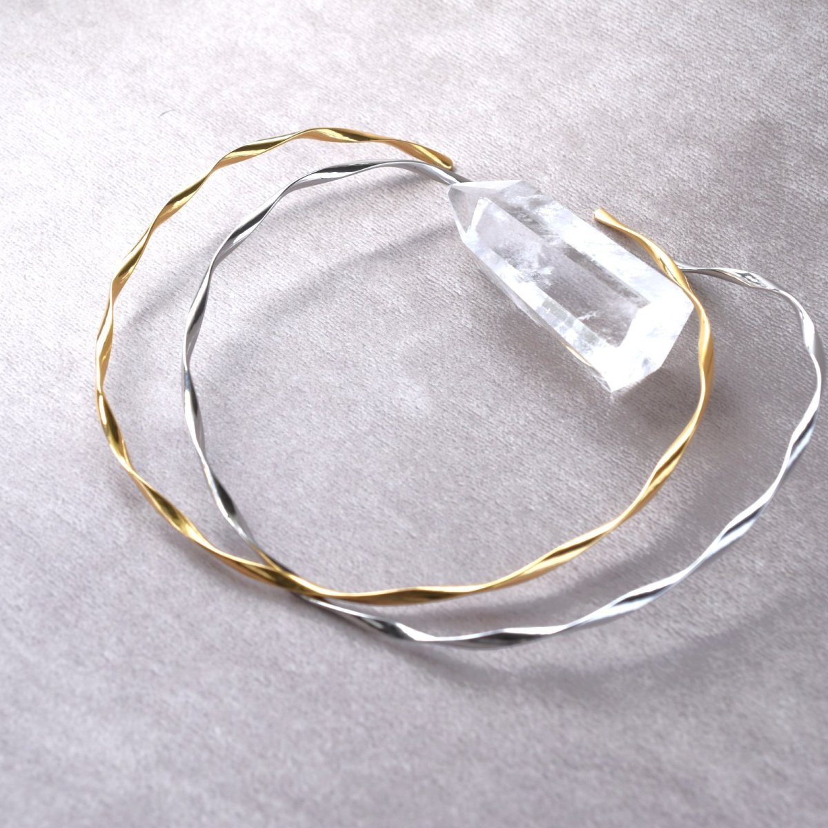 画像9: 夏の新作【汗のかく季節に！選べる】サージカルステンレス製　ツイスト　ネックバングル  (9)