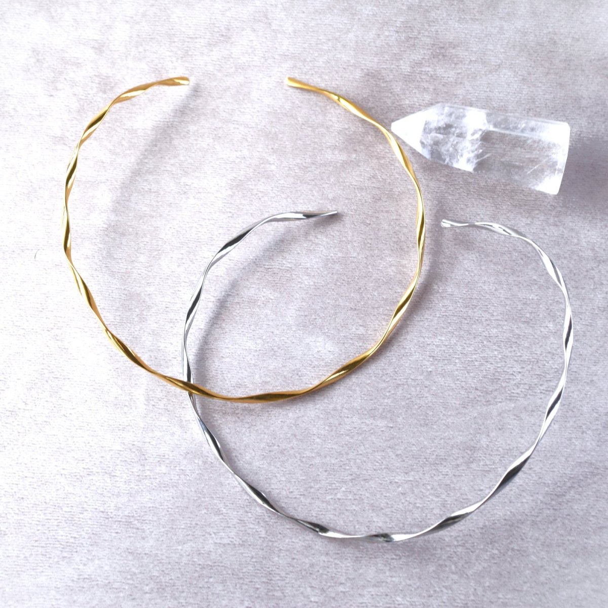 画像6: 夏の新作【汗のかく季節に！選べる】サージカルステンレス製　ツイスト　ネックバングル  (6)