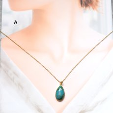画像5: 夏の新作【各限定１】個性派　超大粒　クリソコラ　ペンダント　ネックレス（革コード）約85cm  (5)
