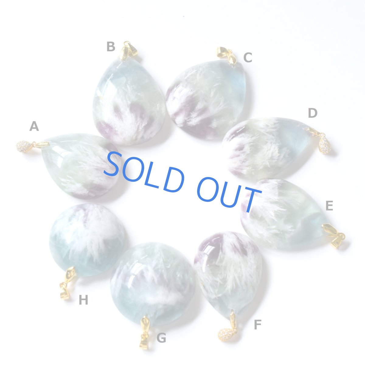 画像2: 今回のみ再入荷【残りF】天使の羽 希少石 超大粒 フェザーインフローライト ネックレス(革コード)約85cm  (2)