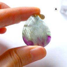 画像6: 今回のみ再入荷【各1点もの】天使の羽　希少石　超大粒　フェザーインフローライト　ネックレス（革コード）約85cm  (6)