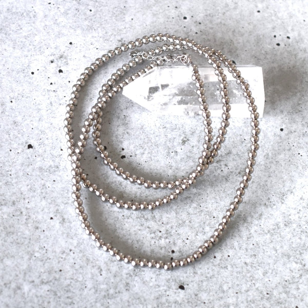 画像7: 夏の新作【汗のかく季節に！長さ選べる】サージカルステンレス製　丸玉　ネックレス　シルバー  (7)