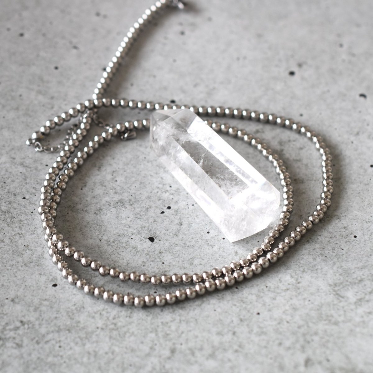 画像3: 夏の新作【汗のかく季節に！長さ選べる】サージカルステンレス製　丸玉　ネックレス　シルバー  (3)