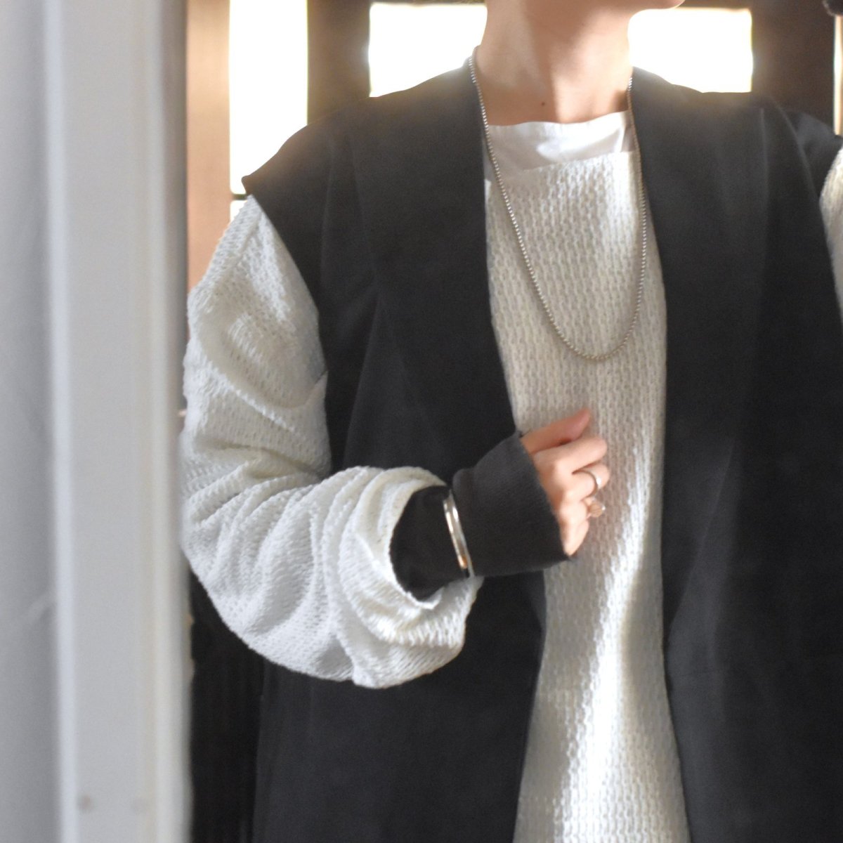 画像8: 夏の新作【汗のかく季節に！長さ選べる】サージカルステンレス製　丸玉　ネックレス　シルバー  (8)