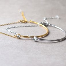 画像10: 夏の新作【汗のかく季節に！長さ選べる】サージカルステンレス製　ジルコニア　バングル　チェーン　ブレスレット　ハーキマー付  (10)
