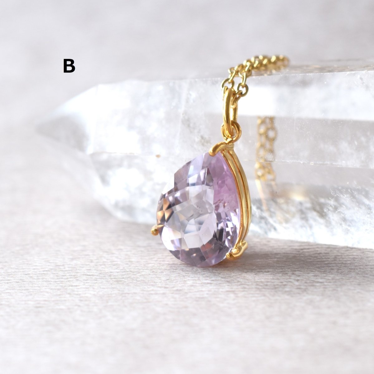 画像8: 夏の新作【各1点もの】超大粒　宝石用ルース　ピンクアメジスト　一粒ペンダント　ネックレス（サージカルステンレス）40cm  (8)