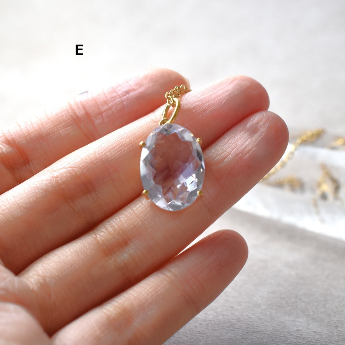 画像20: 夏の新作【各1点もの】超大粒　宝石用ルース　ピンクアメジスト　一粒ペンダント　ネックレス（サージカルステンレス）40cm  (20)