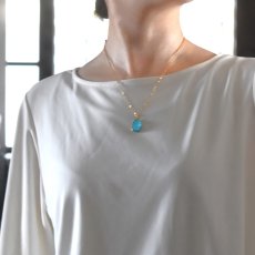 画像7: 夏の新作【沖縄ブルー】超大粒　南の島　クリソコラ　クリスタル　カボション　ネックレス（サージカルステンレス）50cm  (7)