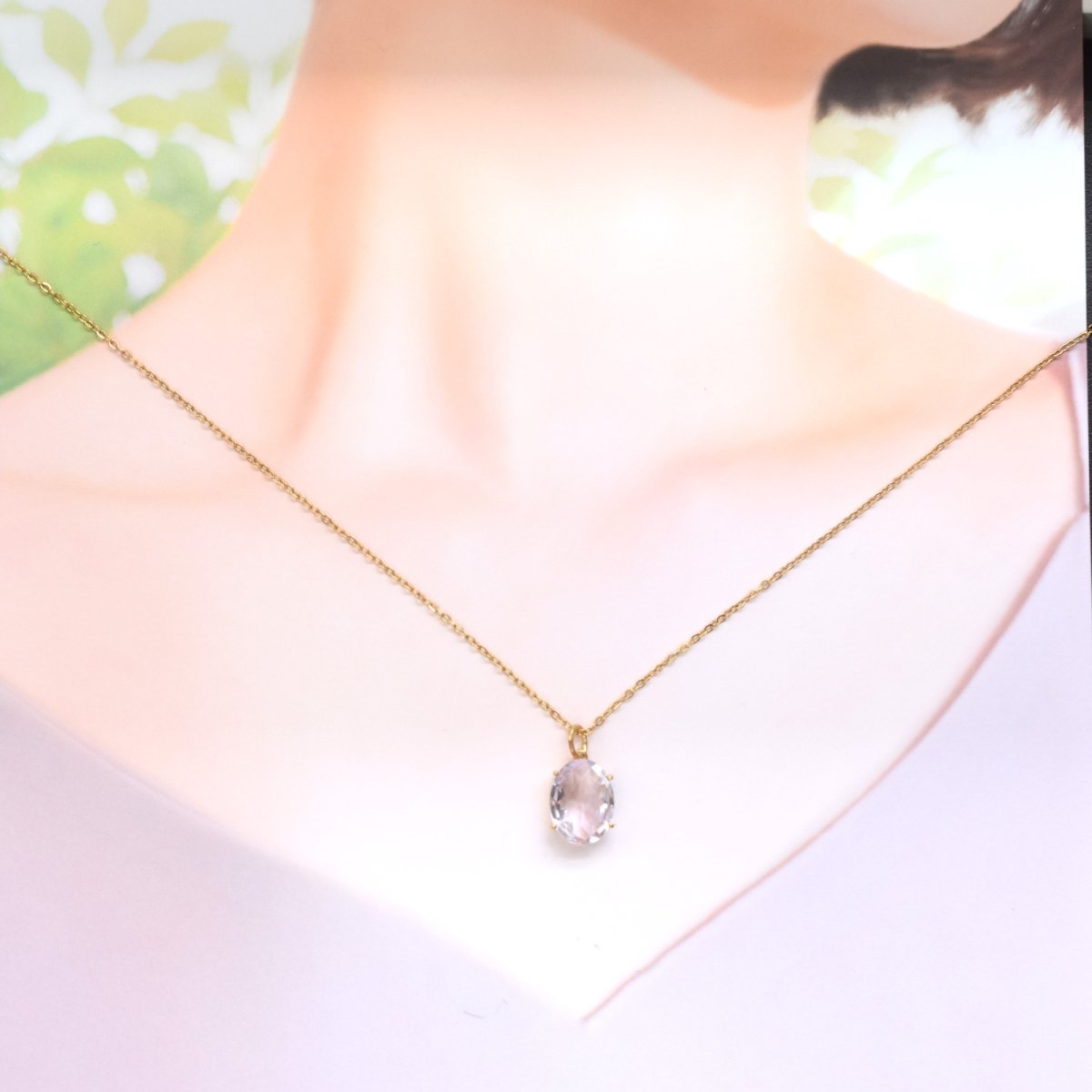 画像21: 夏の新作【各1点もの】超大粒　宝石用ルース　ピンクアメジスト　一粒ペンダント　ネックレス（サージカルステンレス）40cm  (21)