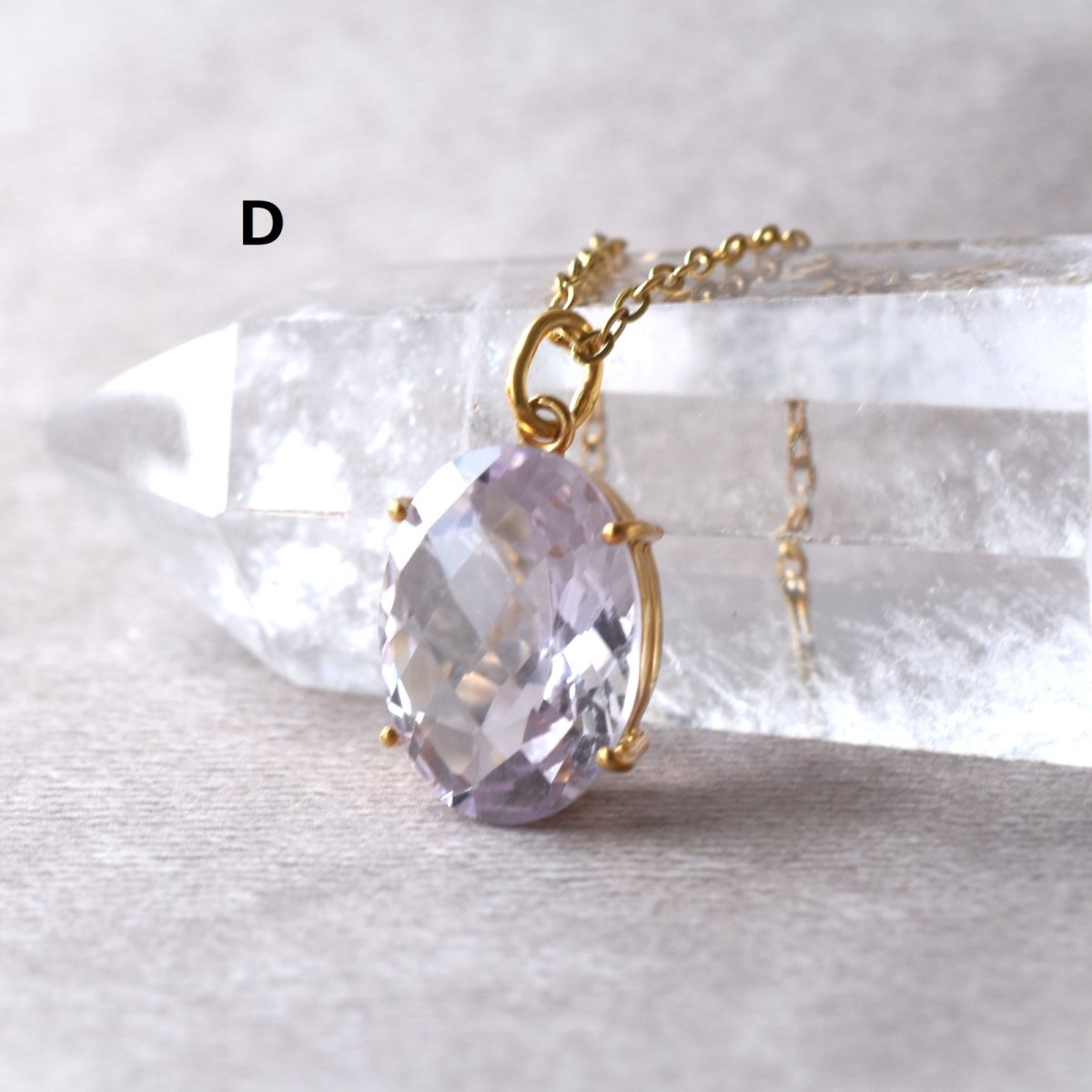 画像16: 夏の新作【各1点もの】超大粒　宝石用ルース　ピンクアメジスト　一粒ペンダント　ネックレス（サージカルステンレス）40cm  (16)