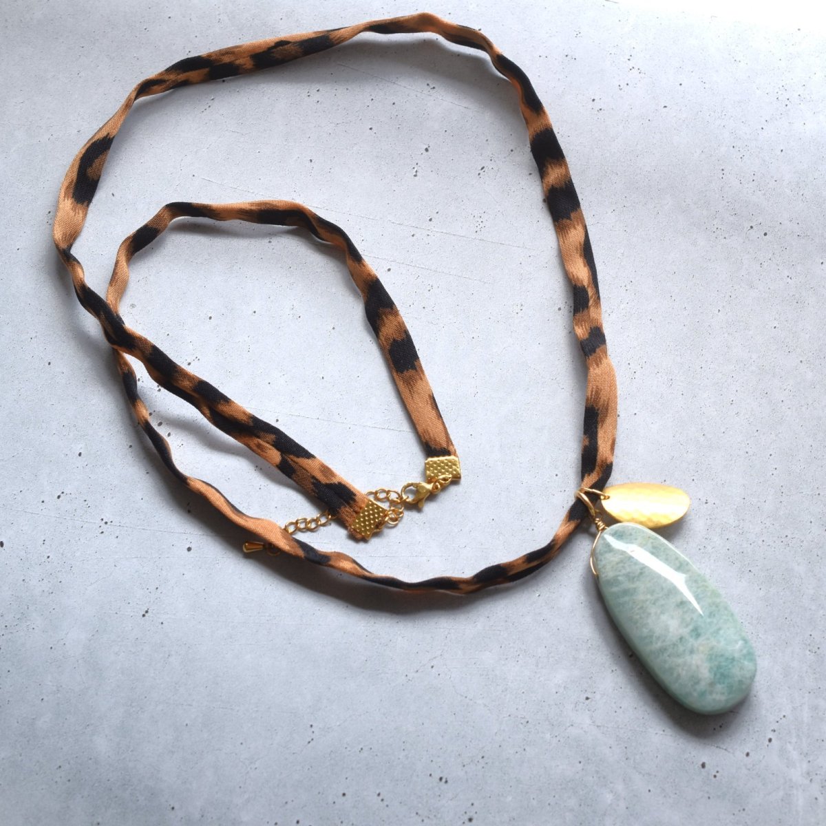 画像5: 18TH　Anniv.【限定８】大粒アマゾナイト　レオパードコード　ロングネックレス (5)