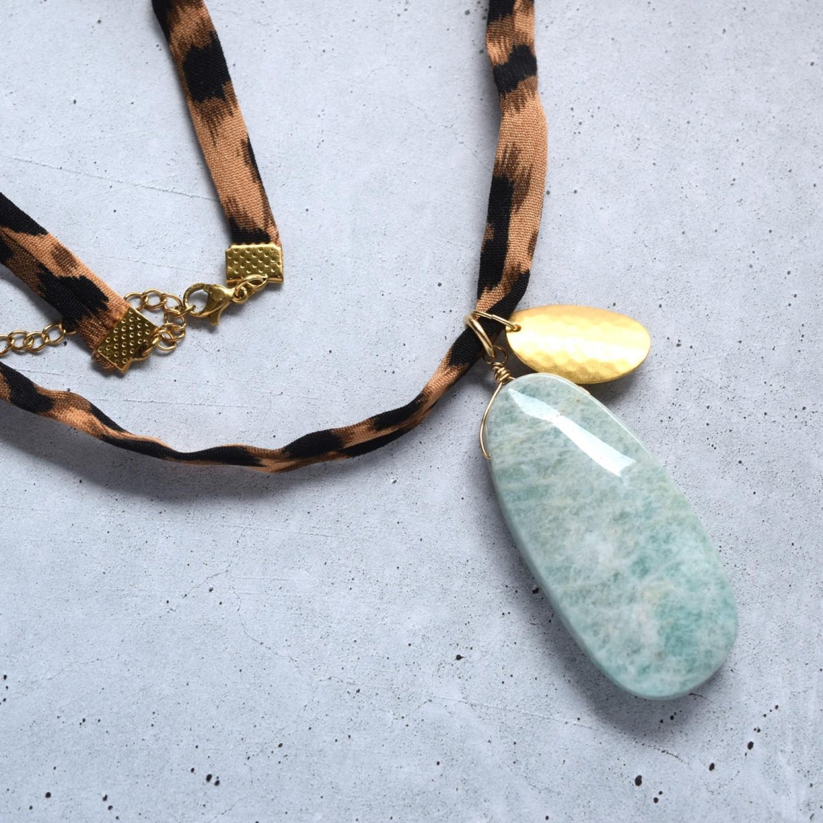 画像6: 18TH　Anniv.【限定８】大粒アマゾナイト　レオパードコード　ロングネックレス (6)