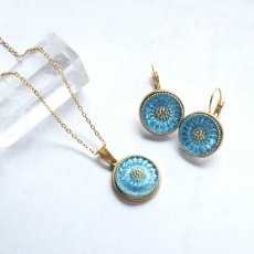 画像8: 18TH　Anniv.【限定10】アクアブルー　チェコガラス　カボション　サージカルステンレスピアス  (8)