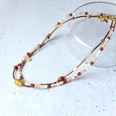 画像7: 夏の新作【汗をかく季節に♪】レッドアゲート　2連　ショートネックレス　サージカルステンレス金具  (7)