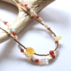 画像4: 夏の新作【汗をかく季節に♪】レッドアゲート　2連　ショートネックレス　サージカルステンレス金具  (4)