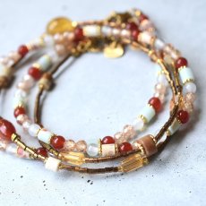 画像1: 夏の新作【汗をかく季節に♪】レッドアゲート　2連　ショートネックレス　サージカルステンレス金具  (1)