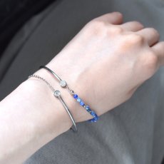 画像14: 夏の新作【汗のかく季節に！長さ選べる】天然石　サージカルステンレス製　ジルコニア　バングル　ブレスレット (14)
