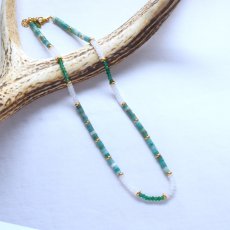 画像3: 夏の新作【汗をかく季節に♪】グリーンクォーツ　ショートネックレス　約42+5cm　サージカルステンレス金具  (3)