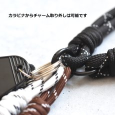 画像3: 夏の新作【限定】ブラウン×ホワイトコード　ブラック　ハンドストラップ・スマホホルダー・バッグチャーム   (3)