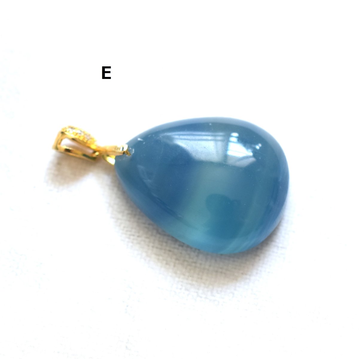 画像13: 夏の新作【選べる・1点もの】天然　デニムブルー　バンデッドカルサイト　革コードネックレス85cm  (13)