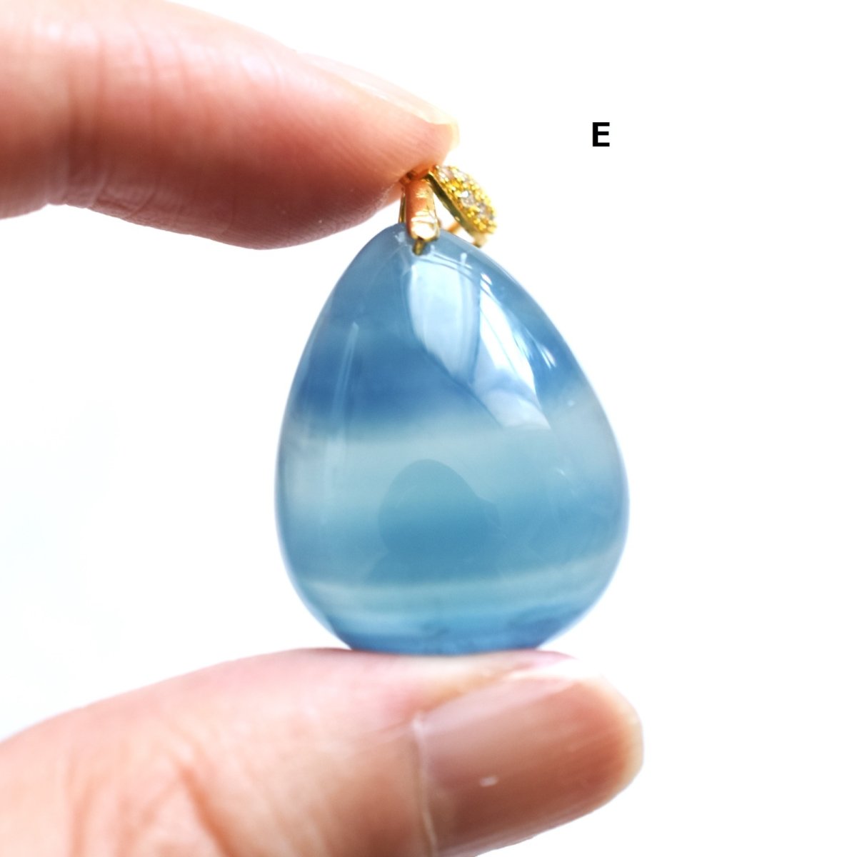 画像12: 夏の新作【選べる・1点もの】天然　デニムブルー　バンデッドカルサイト　革コードネックレス85cm  (12)