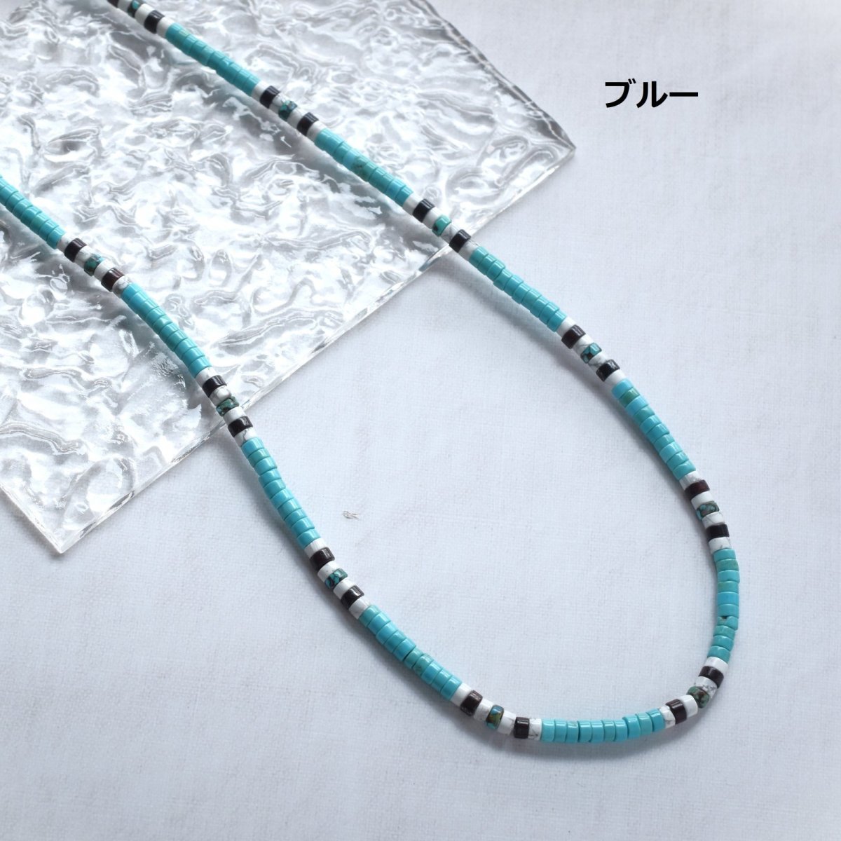 画像4: Creema特集掲載【男女兼用♪】選べる　エスニック風　ターコイズ　ショートネックレス　サージカルステンレス金具　41+5cm  (4)