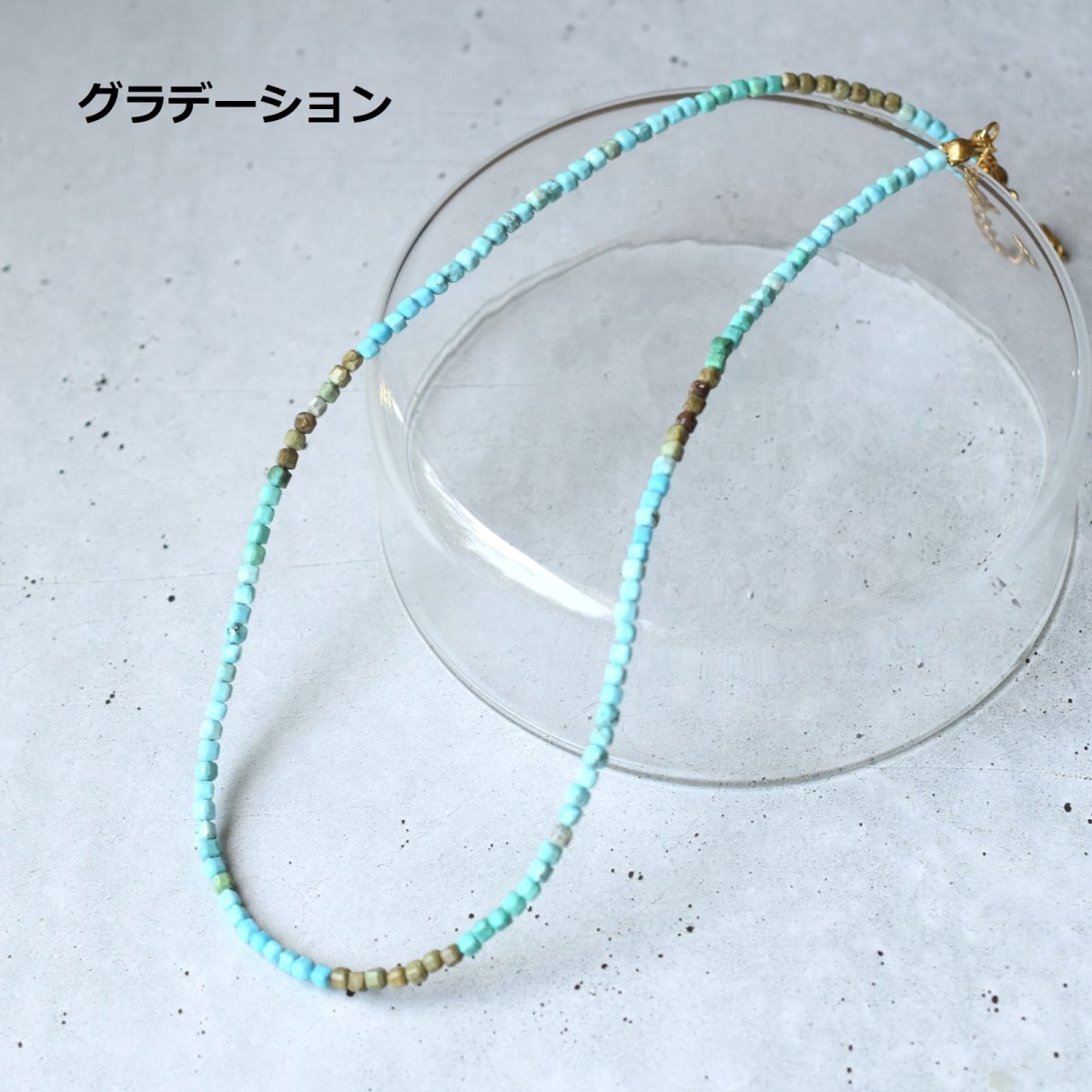 画像4: 夏の新作【汗をかく季節に♪】選べる　ターコイズ　ショートネックレス　サージカルステンレス金具　41+5cm  (4)