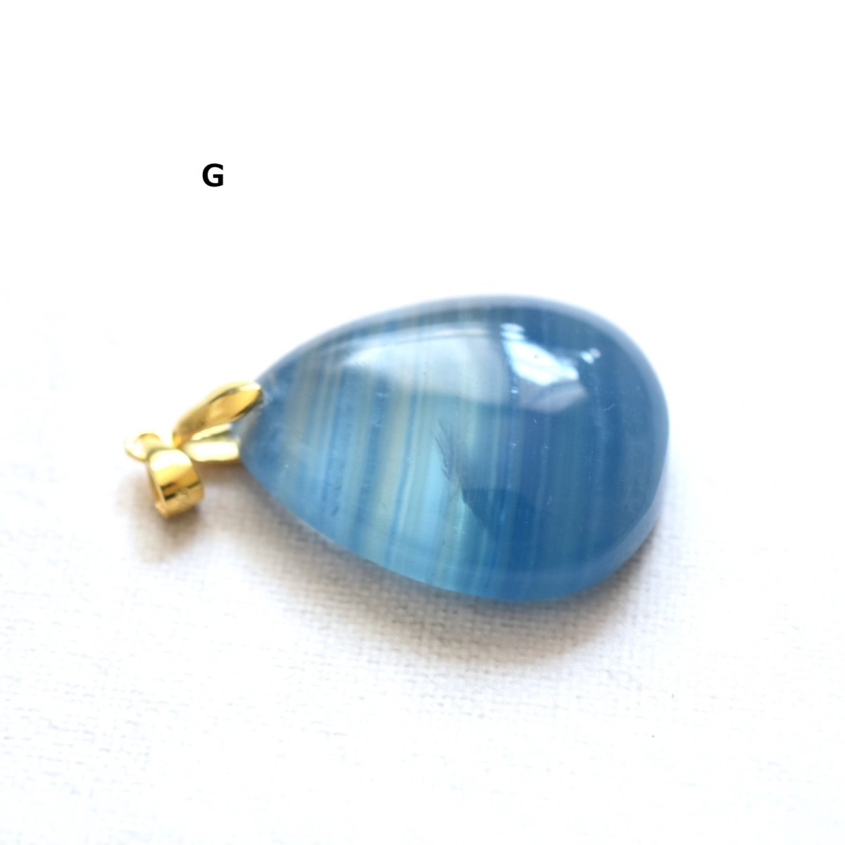 画像17: 夏の新作【選べる・1点もの】天然　デニムブルー　バンデッドカルサイト　革コードネックレス85cm  (17)